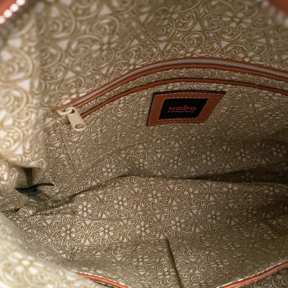 HOBO Backpack Tote in Cognac Orange Leather - Picture 5 of 9